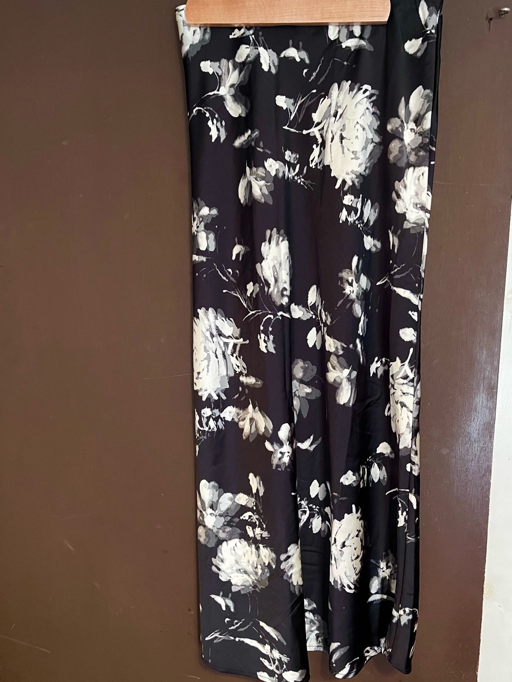 GAP Black Maxi Skirt with White Floral Pattern